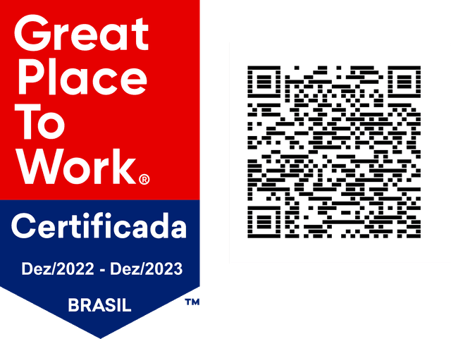 Selo GPTW referente ao ano de 2022 a 2023, onde conseguimos pela terceira fez a certificação